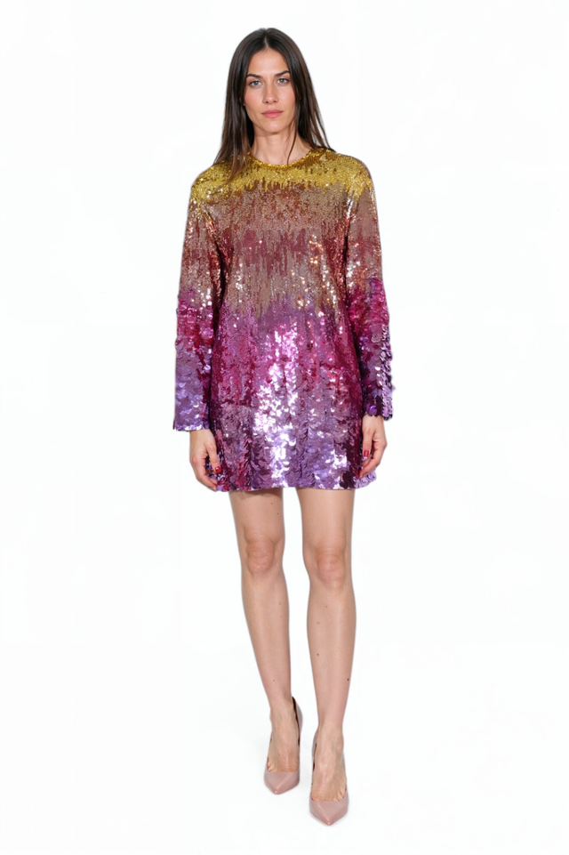 Valentino Ombre Sequin Mini Dress