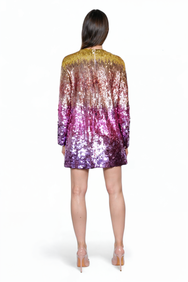 Valentino Ombre Sequin Mini Dress