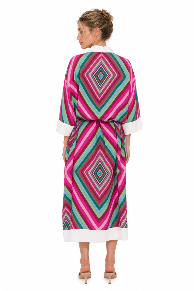 Valentino Garavani Printed Silk Geometric Shirt Dress