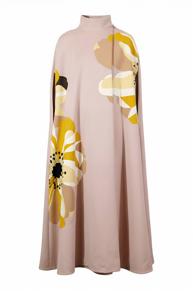 Valentino Blush Floral Cape Coat