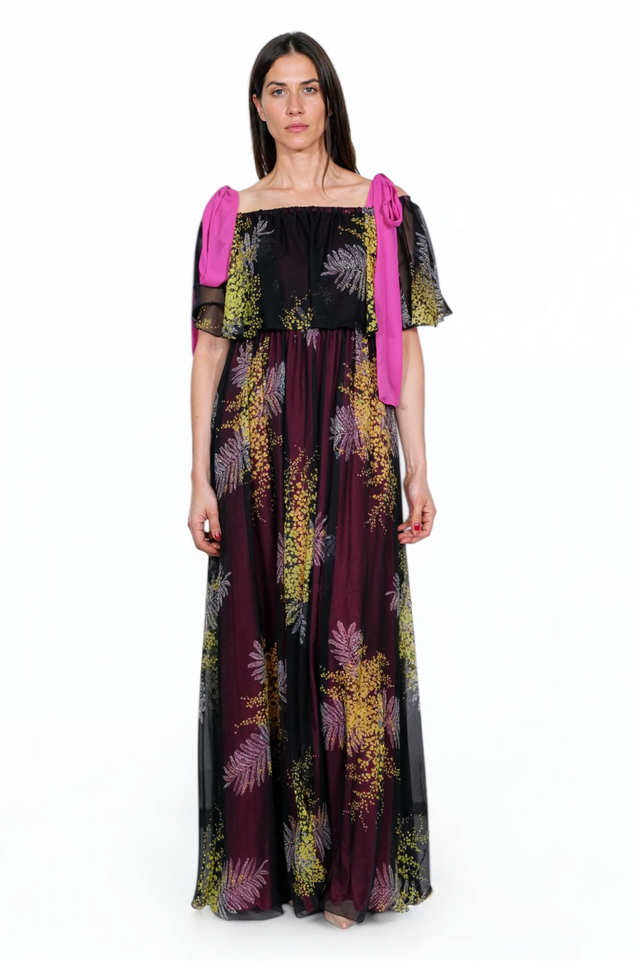 Valentino Off-Shoulder Floral Gown