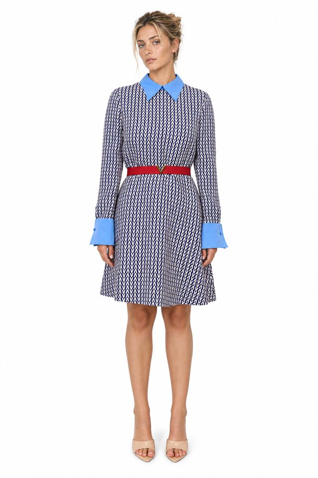 Valentino Toile Iconographe Belted Silk Shirt Dress