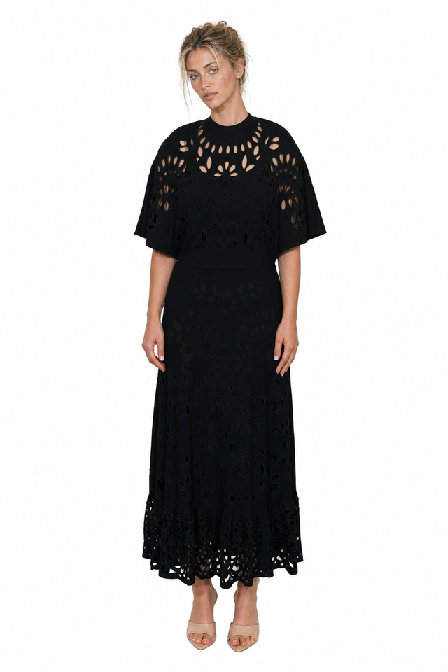 Valentino Garavani Sangallo Broderie Anglaise Midi Dress
