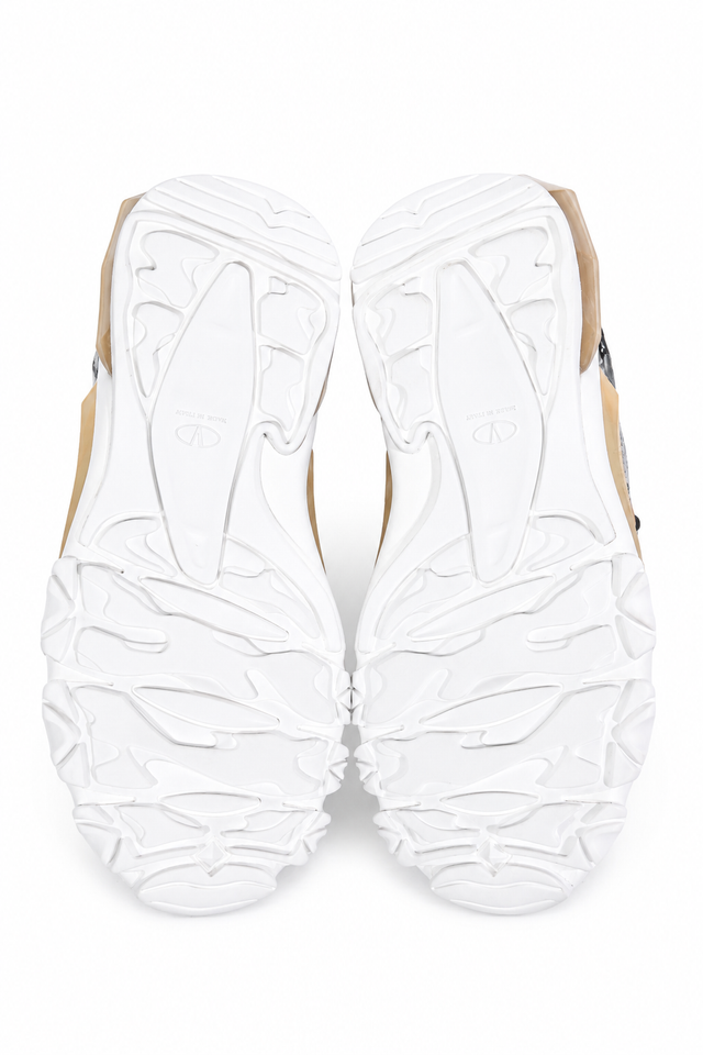 Valentino Garavani Feather-Trim Camouflage Sneakers with Chunky Sole