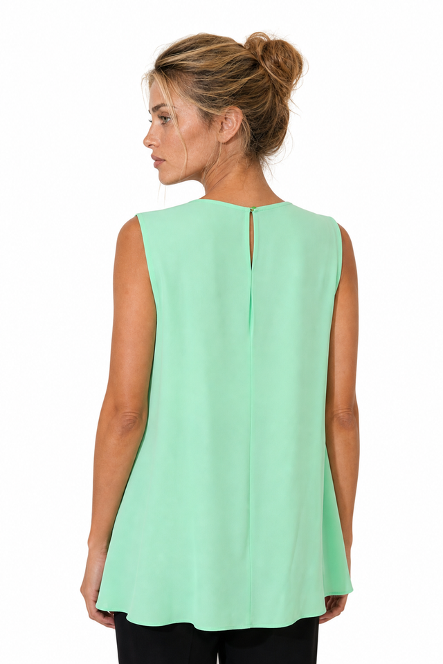Valentino Garavani Pleated Front Sleeveless Top
