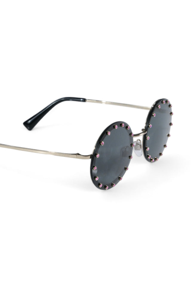 Valentino Garavani Edgy Round Studded Sunglasses with Gradient Lenses