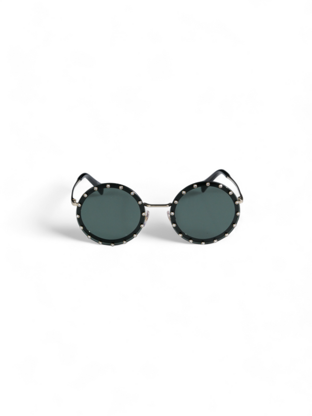 Valentino Garavani Edgy Round Studded Sunglasses with Gradient Lenses