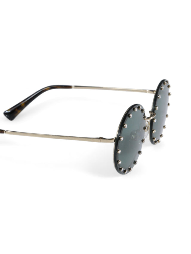 Valentino Garavani Edgy Round Studded Sunglasses with Gradient Lenses