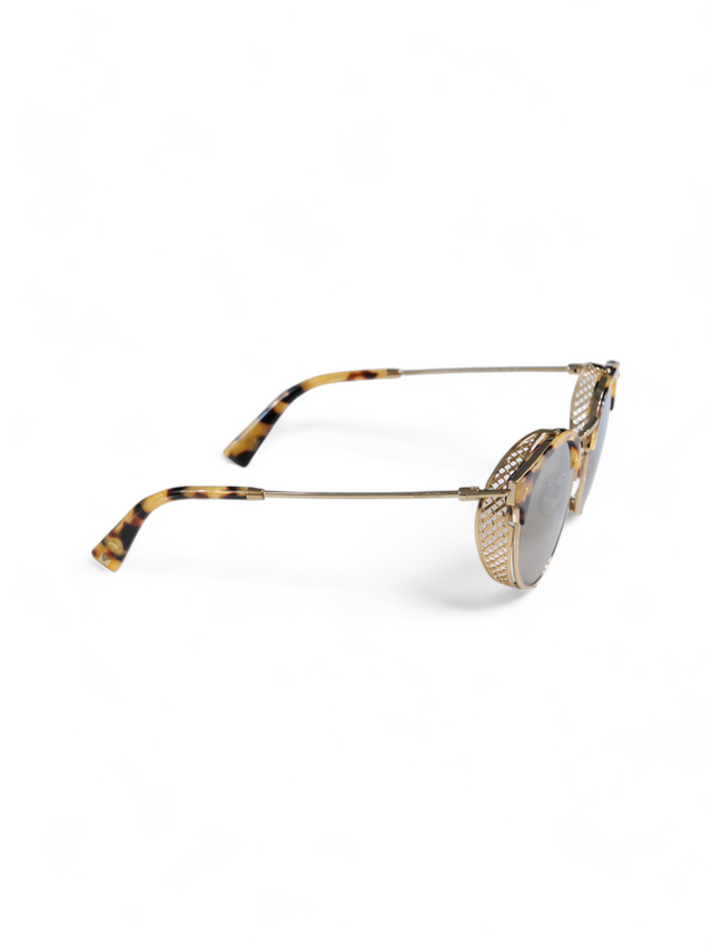 Valentino Garavani Luxurious Metal and Acetate Sunglasses with Detailed Mesh Side Accents and Gradient Lenses