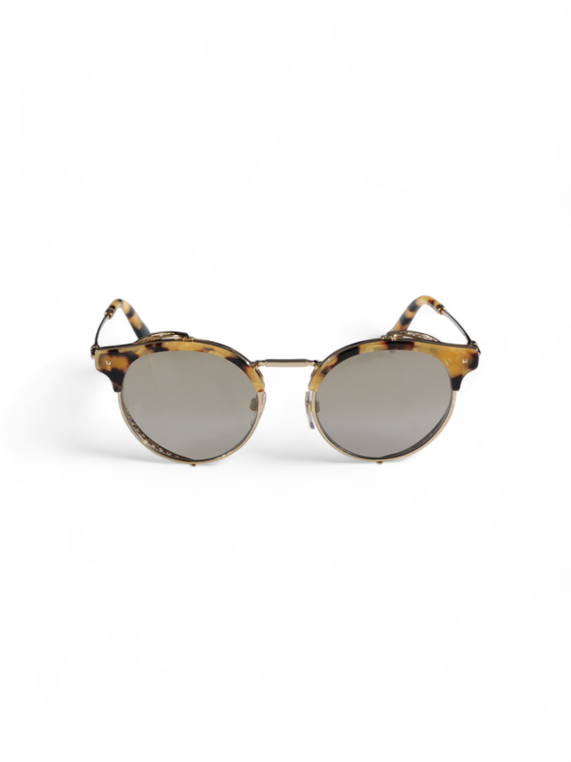 Valentino Garavani Luxurious Metal and Acetate Sunglasses with Detailed Mesh Side Accents and Gradient Lenses