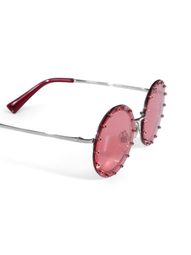 Valentino Garavani Edgy Round Studded Sunglasses with Gradient Lenses