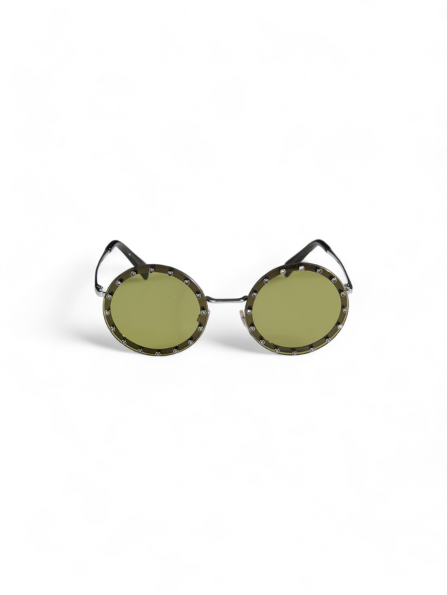 Valentino Garavani Edgy Round Studded Sunglasses with Gradient Lenses