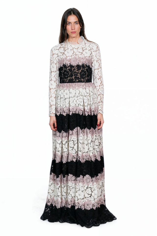 Valentino Monochrome Lace Elegance Gown