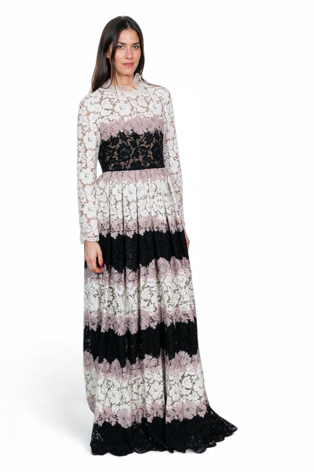 Valentino Monochrome Lace Elegance Gown