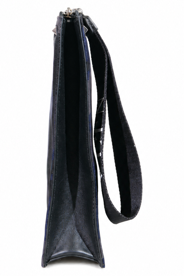 Valentino Garavani VLTN Camouflage Rockstud Zip Clutch Pouch in Blue