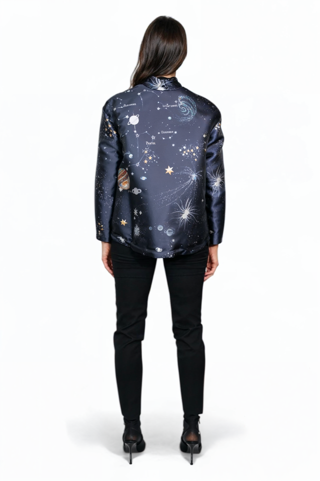 Valentino Cosmic-Print Satin Jacket