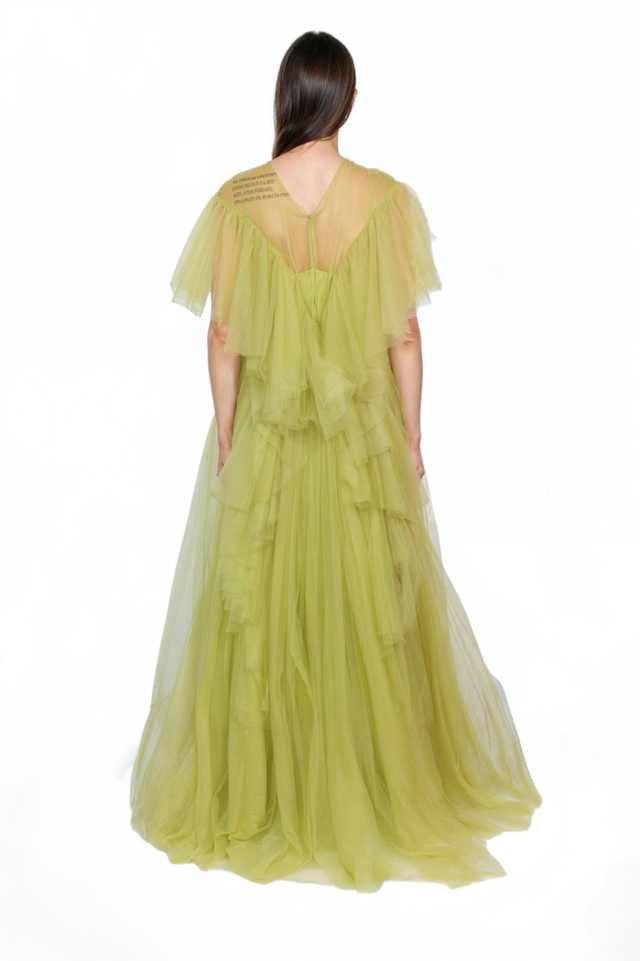 Valentino Lime Tulle Gown - Ethereal Charm