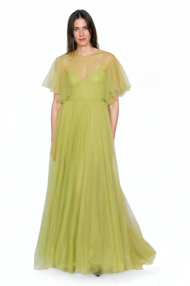 Valentino Lime Tulle Gown - Ethereal Charm