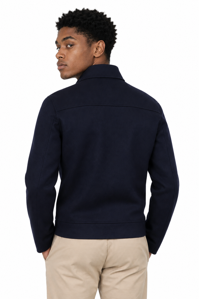 Valentino V-Cutout Wool-Cashmere Harrington Jacket