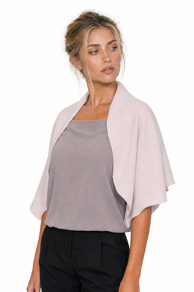 Valentino Garavani Feather-Trimmed Silk Crepe Cape Shrug
