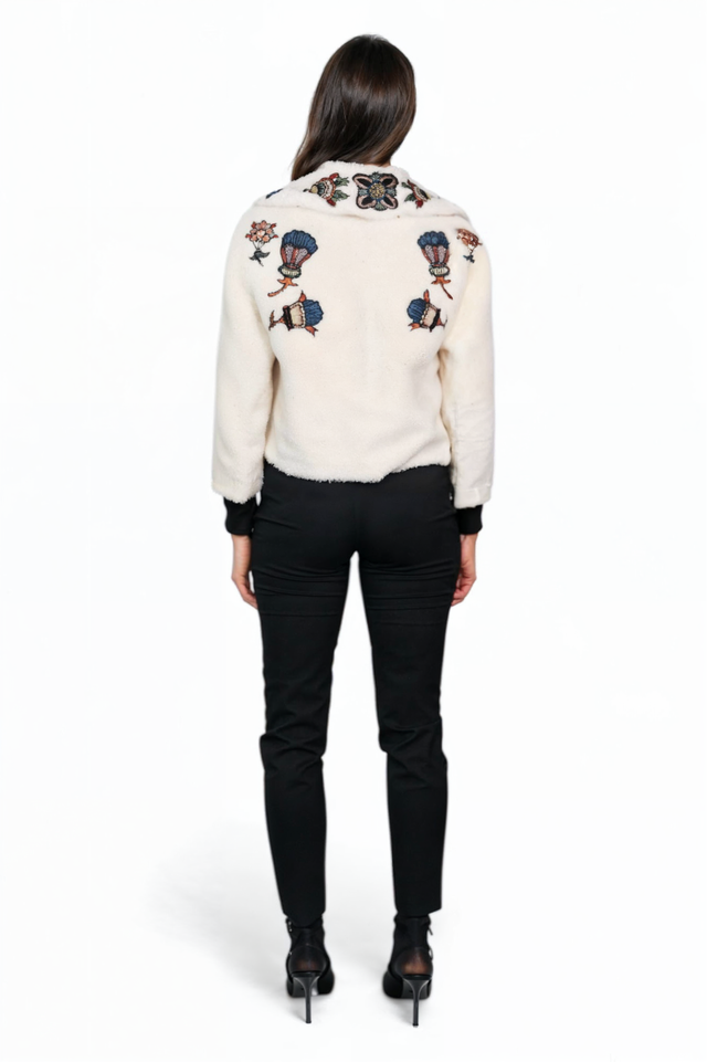 Valentino Embroidered Ivory Cropped Jacket