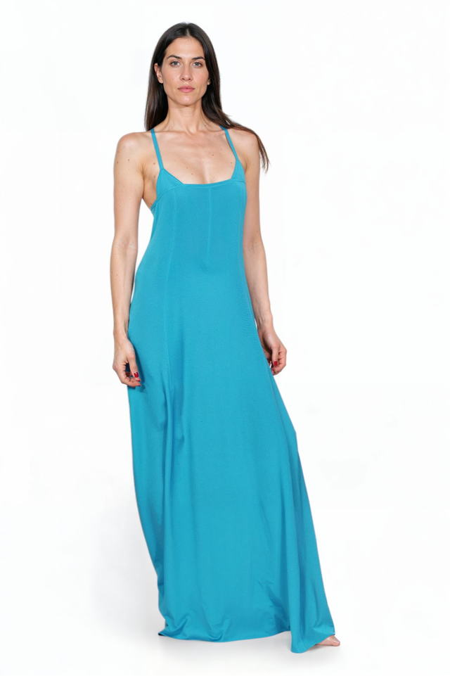 Valentino Turquoise Silk Maxi Gown