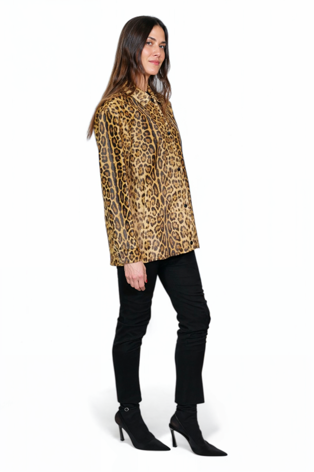 Valentino Leopard-Print Calf Hair Jacket