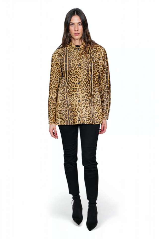 Valentino Leopard-Print Calf Hair Jacket