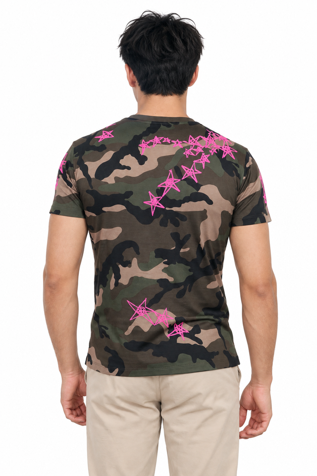 Valentino Men's Camouflage & Star Print T-Shirt
