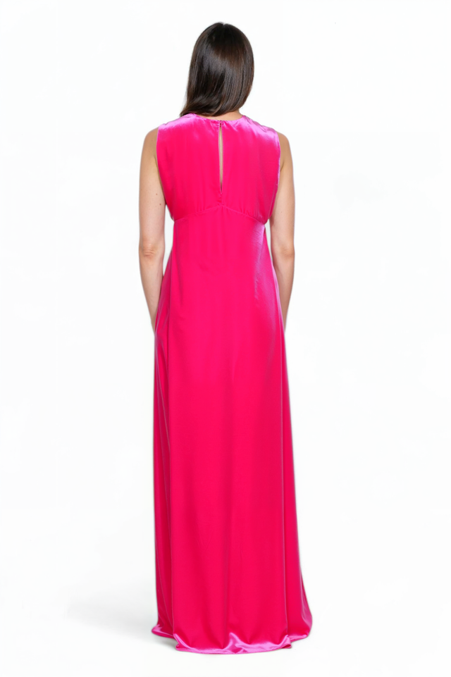 Valentino Fuchsia Satin Sleeveless Gown