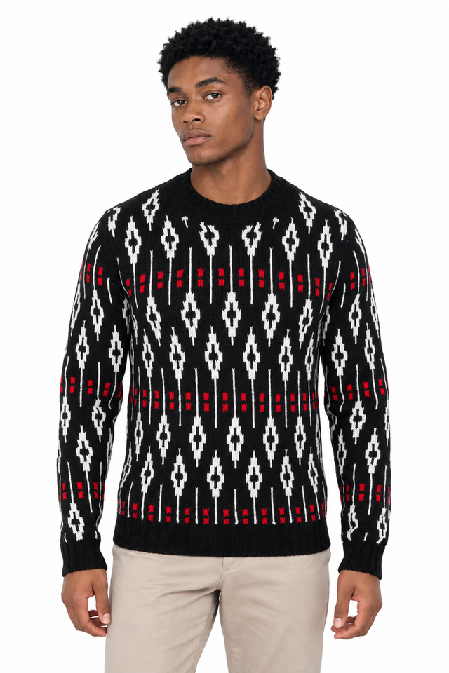 Valentino Geometric Fair Isle Jacquard Crewneck Sweater
