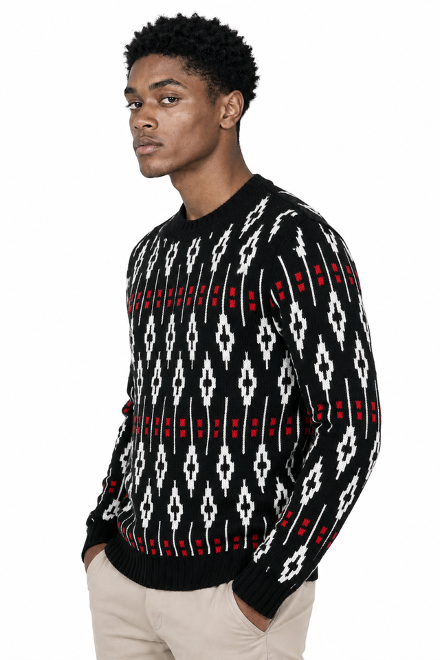 Valentino Geometric Fair Isle Jacquard Crewneck Sweater
