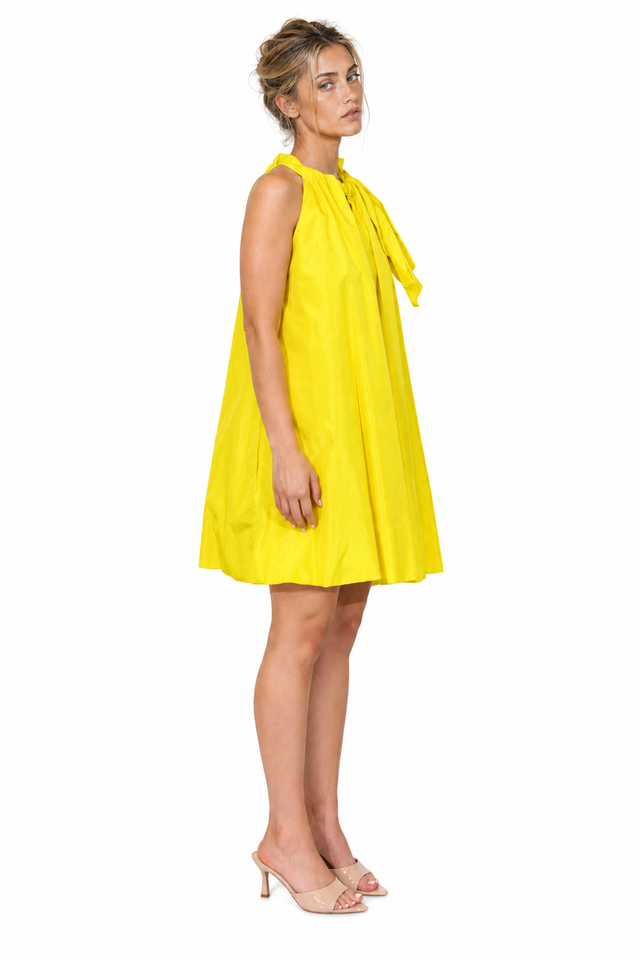 Valentino Bow-Detail Sleeveless Taffeta Mini Dress