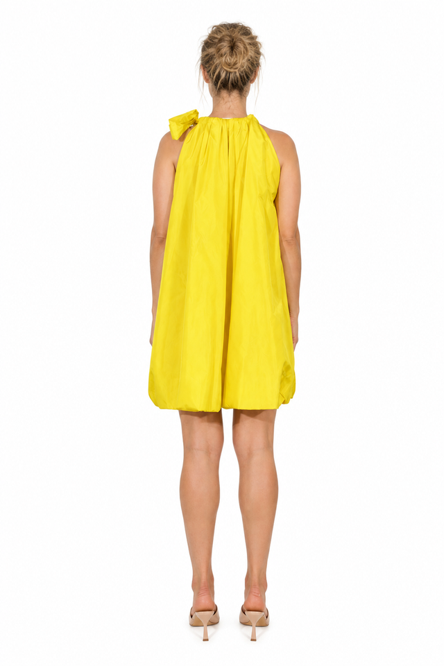 Valentino Bow-Detail Sleeveless Taffeta Mini Dress