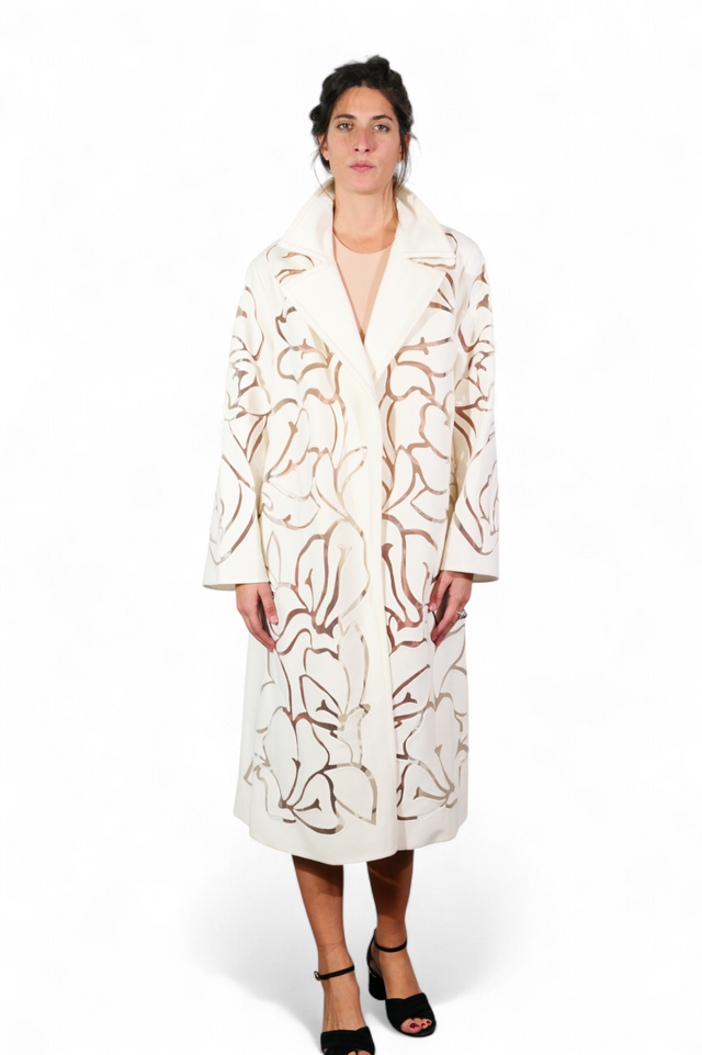 Valentino Laser-Cut Floral Coat