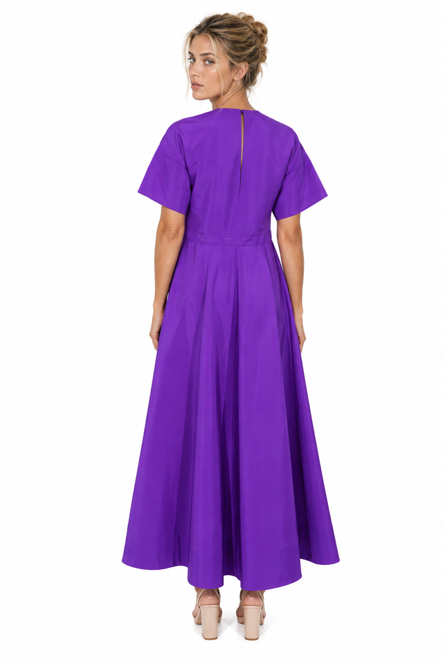 Valentino Short-Sleeve Drawstring Maxi Dress
