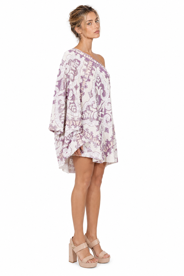 Valentino Sequined One-Shoulder Bandana Mini Dress