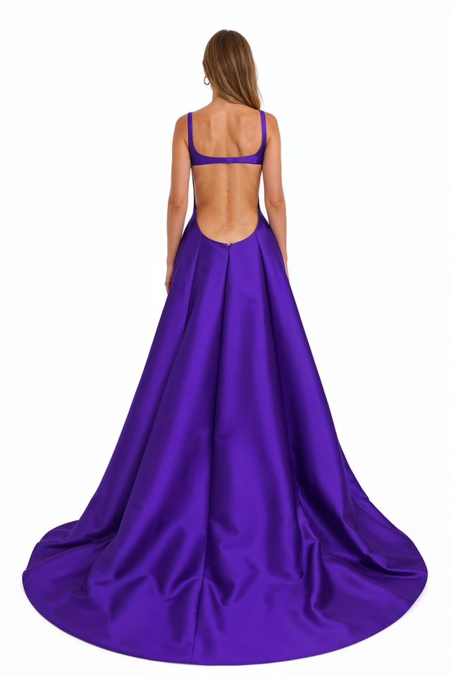 Valentino Black Scoop-Neck Ball Gown with full sweeping skirt