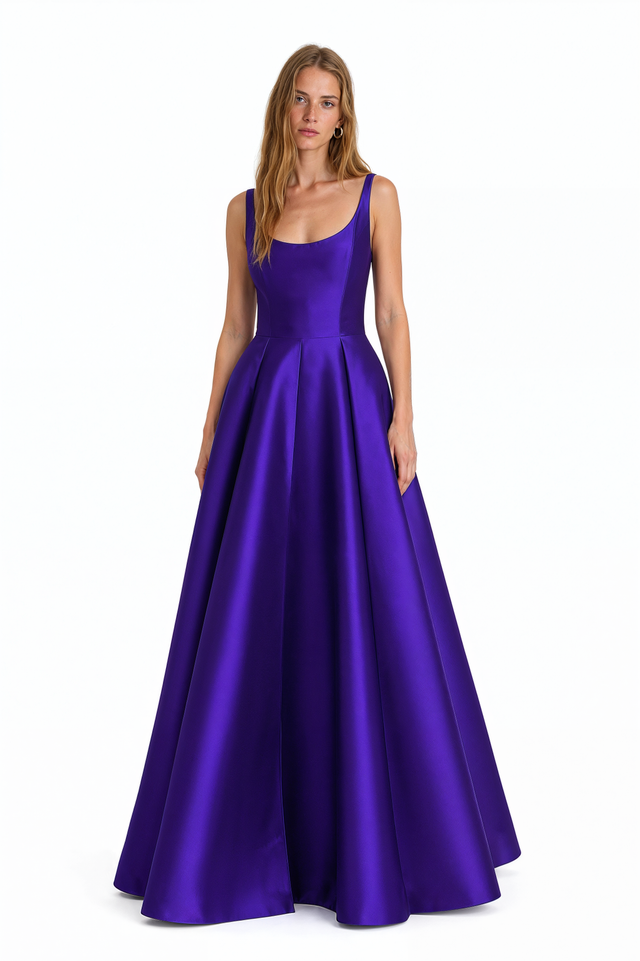 Valentino Black Scoop-Neck Ball Gown with full sweeping skirt