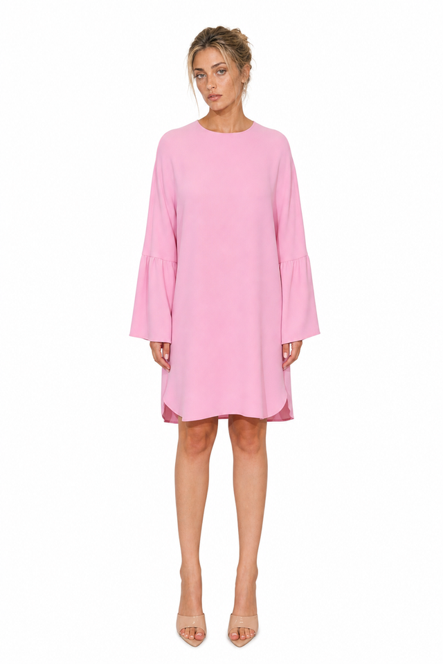 Valentino Garavani Flared-Sleeve Cady Shift Mini Dress
