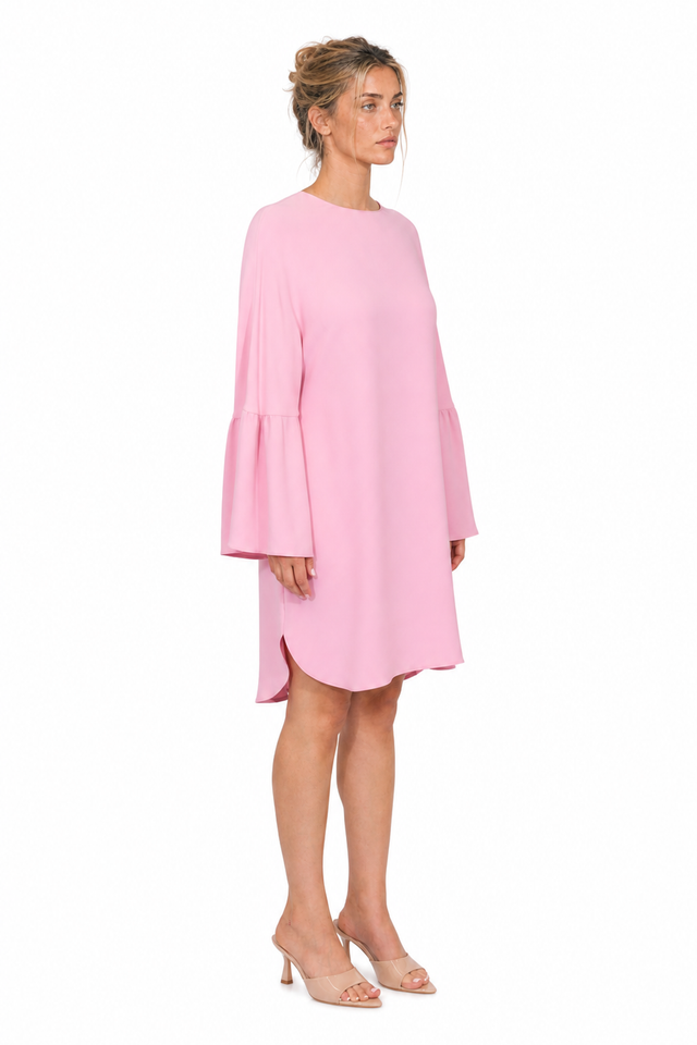Valentino Garavani Flared-Sleeve Cady Shift Mini Dress