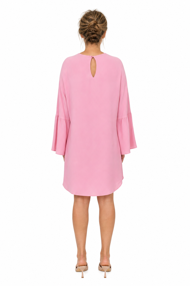 Valentino Garavani Flared-Sleeve Cady Shift Mini Dress