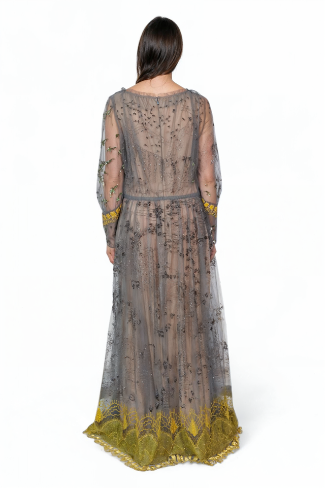 Valentino Sheer Embroidered Gown