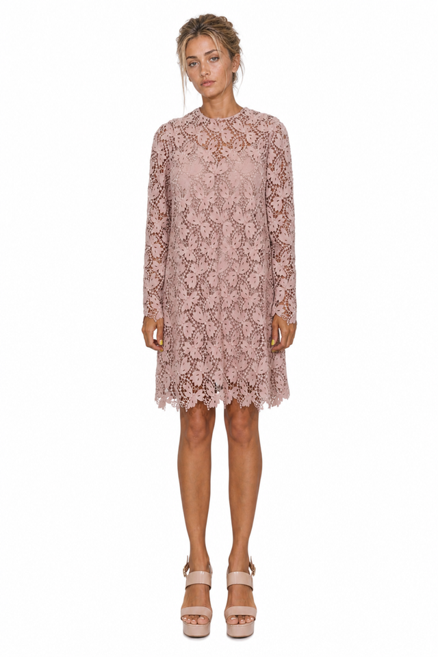 Valentino Garavani Floral Guipure Lace Shift Dress