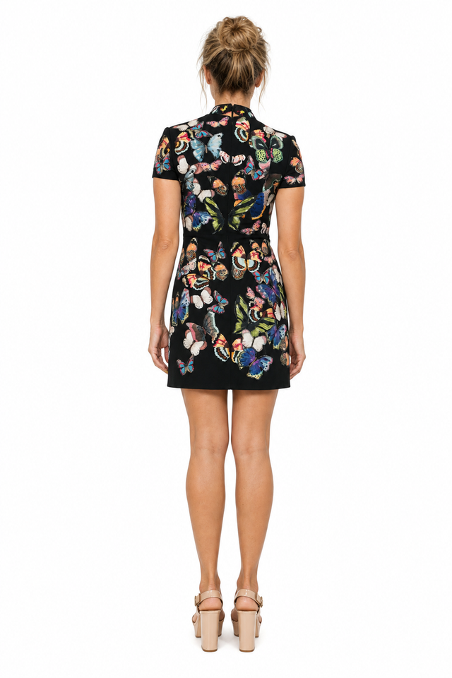 Valentino Butterfly Print Jacquard Mini Dress