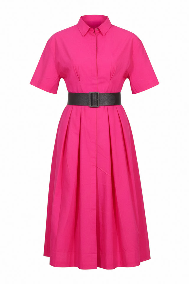 Fabiana Filippi Fuchsia Belted Shirt Dress