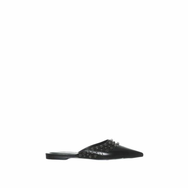 Fabiana Filippi Black Embellished Leather Mules