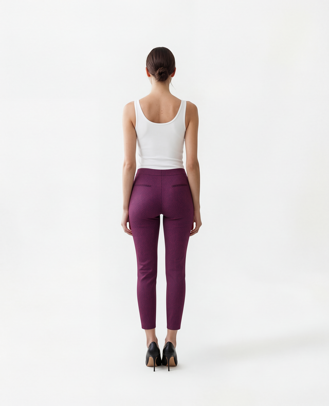 Etro Slim Fit Printed Pants in Red Micro Pattern