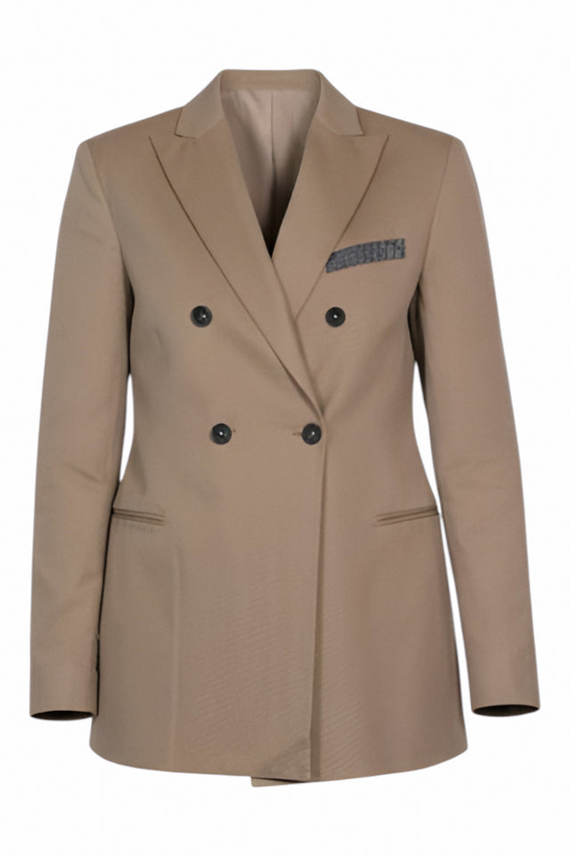Fabiana Filippi Classic Tan Double-Breasted Blazer