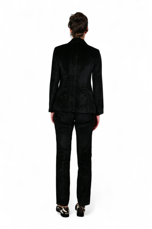 Fabiana Filippi Velvet Pinstripe Blazer — Black